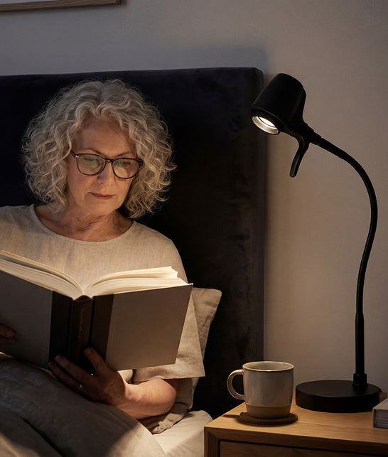Woman reading with HD Pro table light