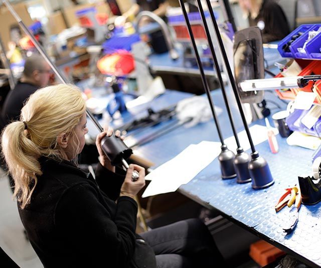 Light assembly in our UK factory